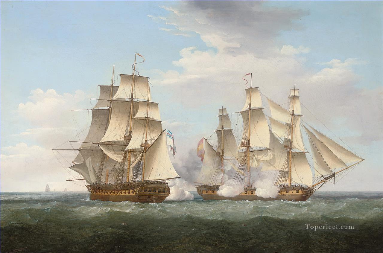 Ethalion con Thetis Batalla Naval Pintura al óleo